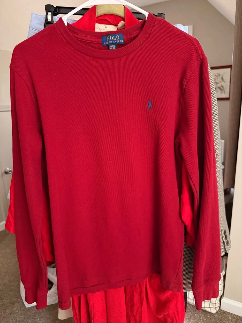 Ralph Lauren Boys Red Crewneck Sweater with Polo Pony